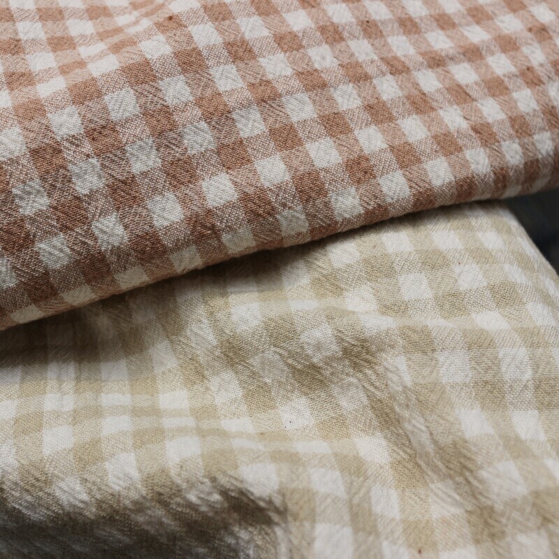 Non Dyed Natural　Cotton Stripe＆Check