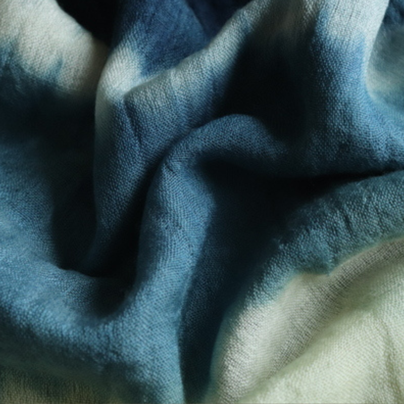 Silk wool indigo
